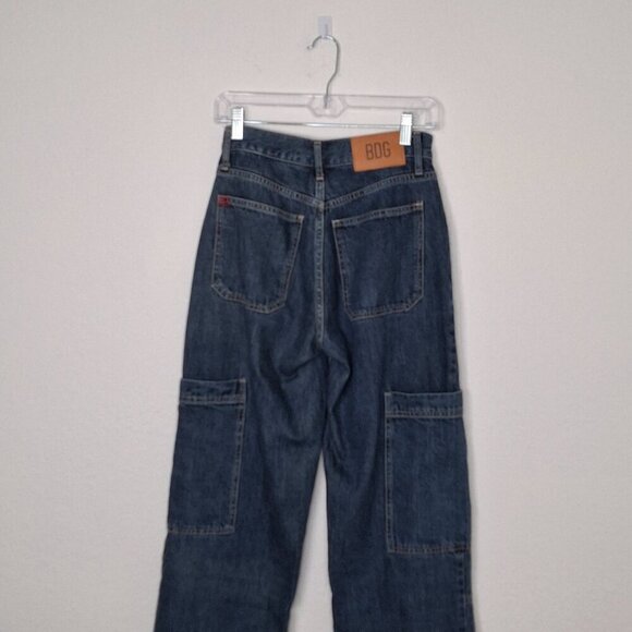 BDG Urban Outffiters Baggy Cargo Jeans Sz 25 High Rise Denim Grunge Skater 90s - Picture 8 of 16
